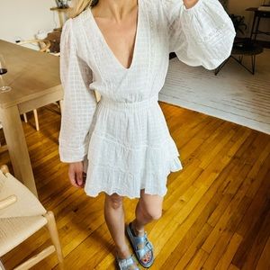 Zara cotton mini ruffle dress, size XS